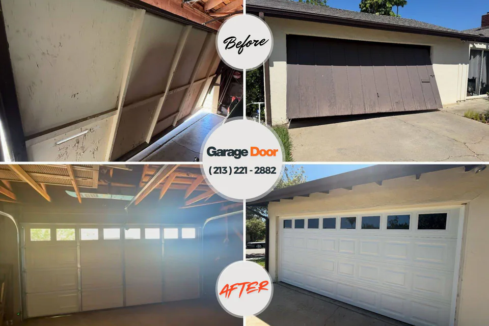 Before and after: garage door repair Tega Cay, SC